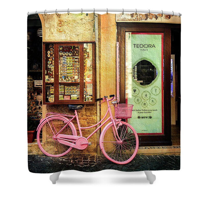 Bicycle Shower Curtain featuring the photograph Mercante Tedora Bicycle by Craig J Satterlee