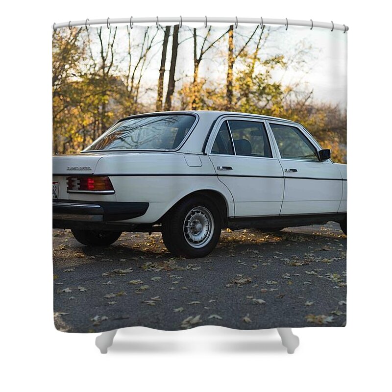 Mercedes-benz 300d Turbo Diesel Shower Curtain featuring the photograph Mercedes-Benz 300D Turbo Diesel by Jackie Russo