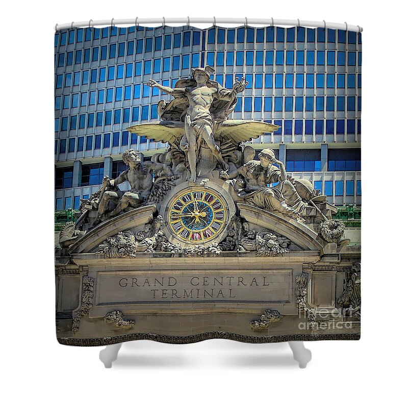 Ornate Shower Curtain featuring the photograph Mercury at Grand Central Terminal by Susan Lafleur