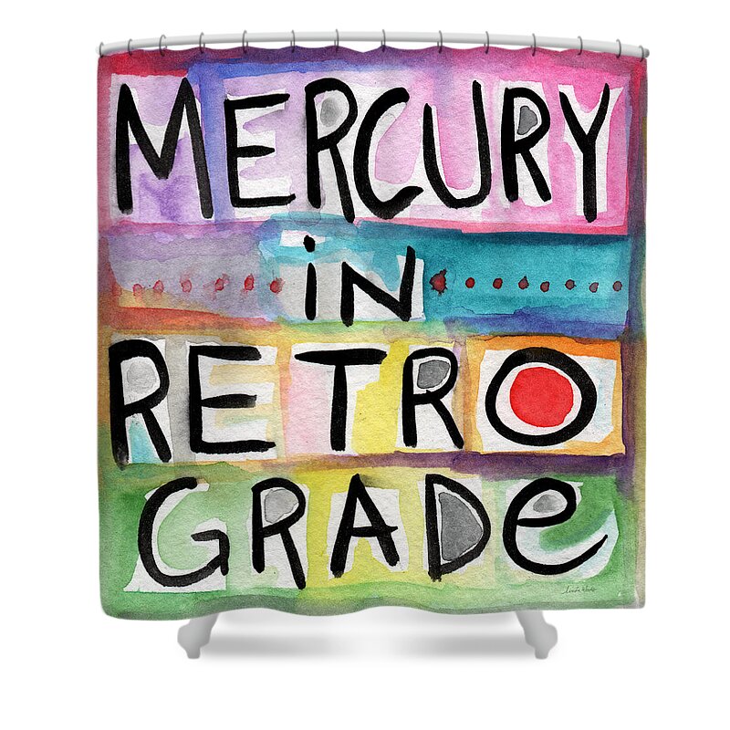 Mercury In Retrograde Shower Curtain featuring the painting Mercury In Retrograde Square- Art by Linda Woods by Linda Woods