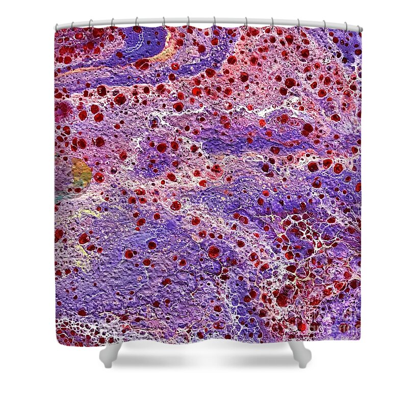 Acrylic Flow Pours Shower Curtain featuring the painting Mercury Wars 8 by Sherry Harradence