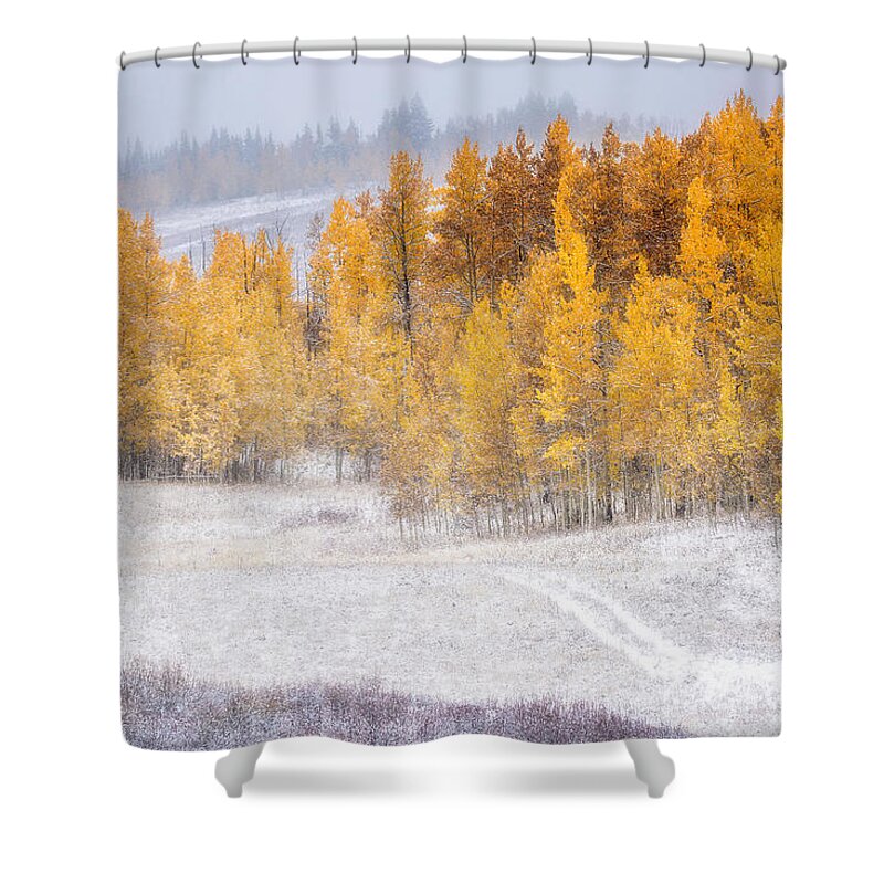 Colorado Shower Curtain featuring the photograph Merging Seasons by Kristal Kraft