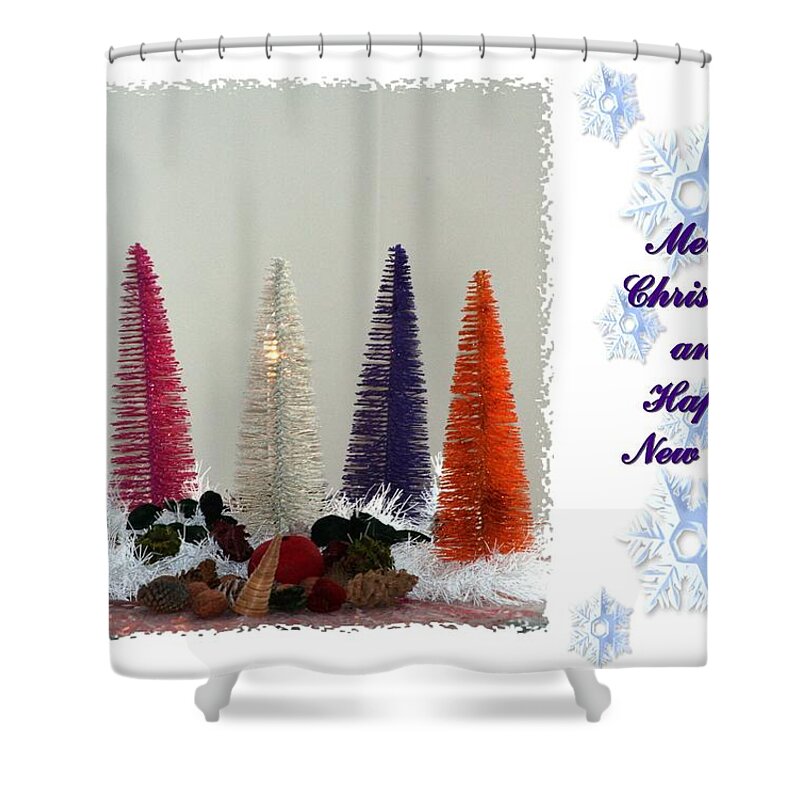 Photography Shower Curtain featuring the photograph Merry Christmas Happy New Year by Fabiola L Nadjar Fiore