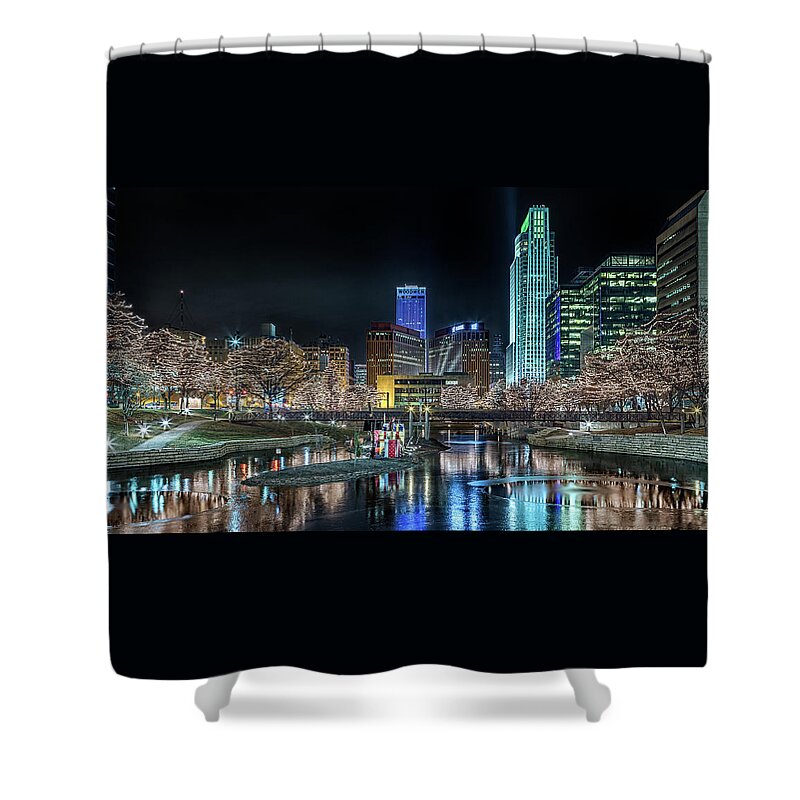 Omaha Shower Curtain featuring the photograph Merry Christmas Omaha by Susan Rissi Tregoning