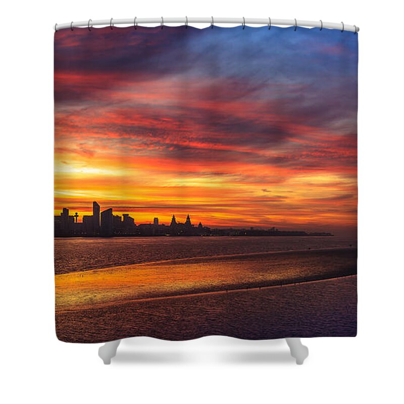 England Shower Curtain featuring the photograph Mersey Sunrise by Peter OReilly