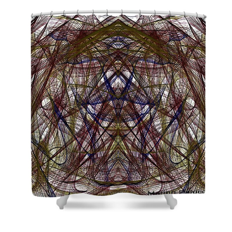 Abstract Shower Curtain featuring the mixed media Mesmerizing Spirit Abstract by Marian Lonzetta