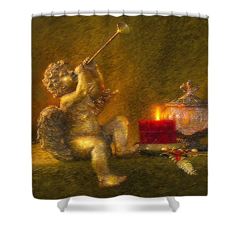 Angel Shower Curtain featuring the painting Messages From Heaven by Greg Olsen