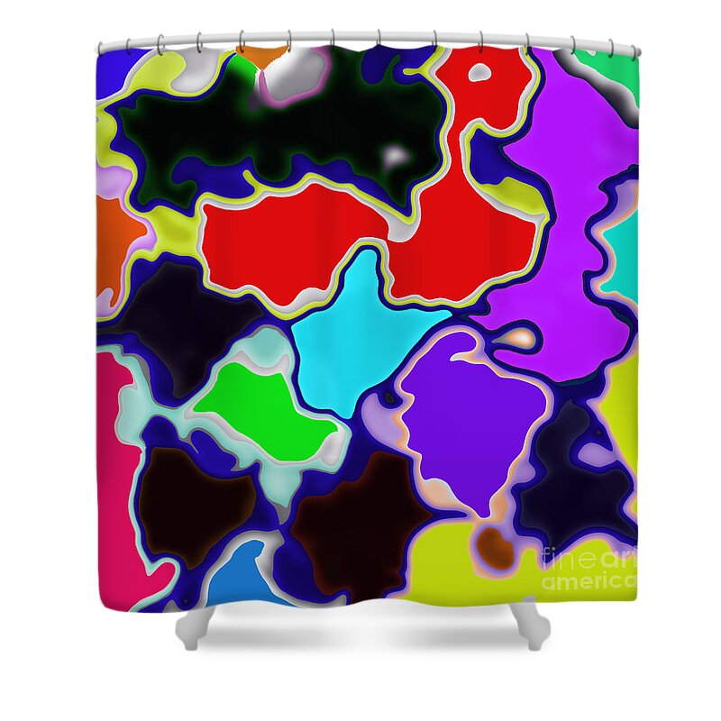 Unique Shower Curtain featuring the digital art Messy Thing by Susan Stevenson