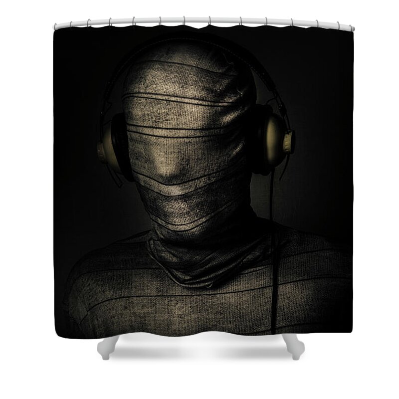 Death Shower Curtain featuring the photograph Metal Monster Mummy by Jorgo Photography