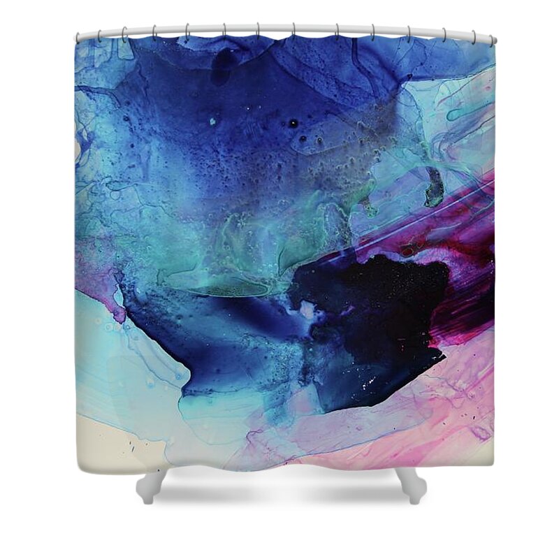 Abstract Shower Curtain featuring the painting Metamorphic by Tracy Male