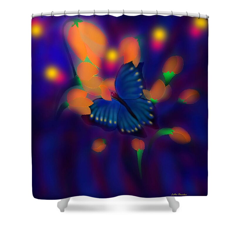 Butterfly Painting Shower Curtain featuring the digital art Metamorphosis by Latha Gokuldas Panicker