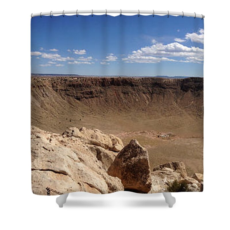 Photograph Shower Curtain featuring the photograph Meteor Crater by Richard Gehlbach