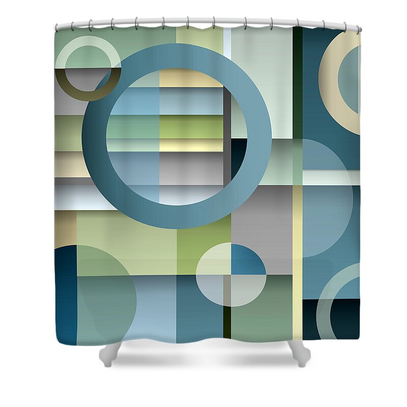 Art Deco Shower Curtain featuring the digital art Metro by Tara Hutton
