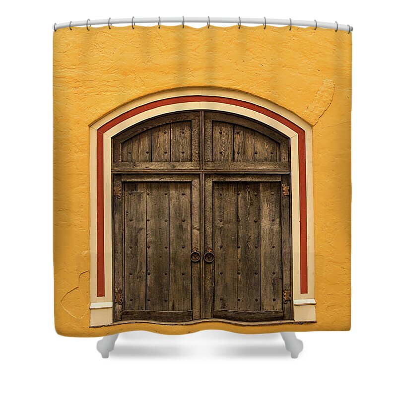 Door Shower Curtain featuring the photograph Mexican Door by Don Johnson