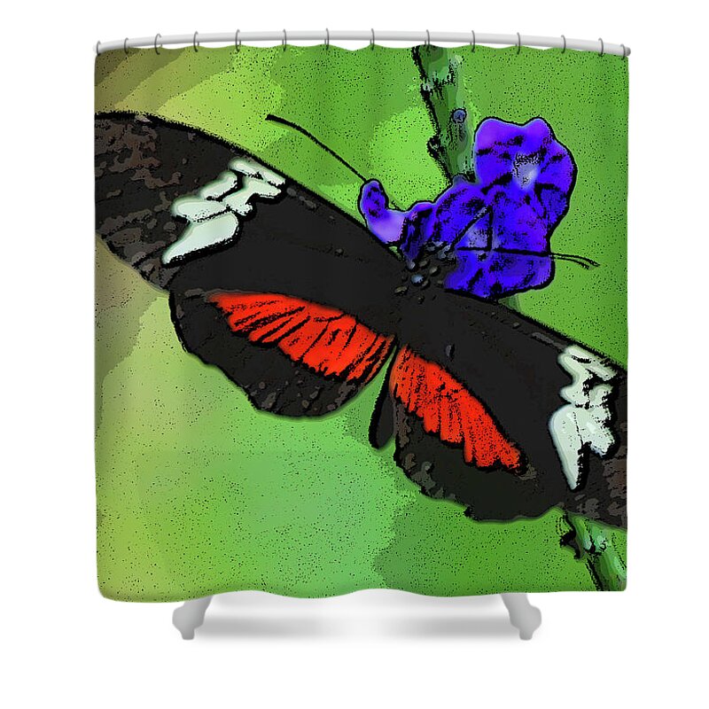 Butterfly Shower Curtain featuring the photograph Mexican Longwing Butterfly by Winnie Chrzanowski