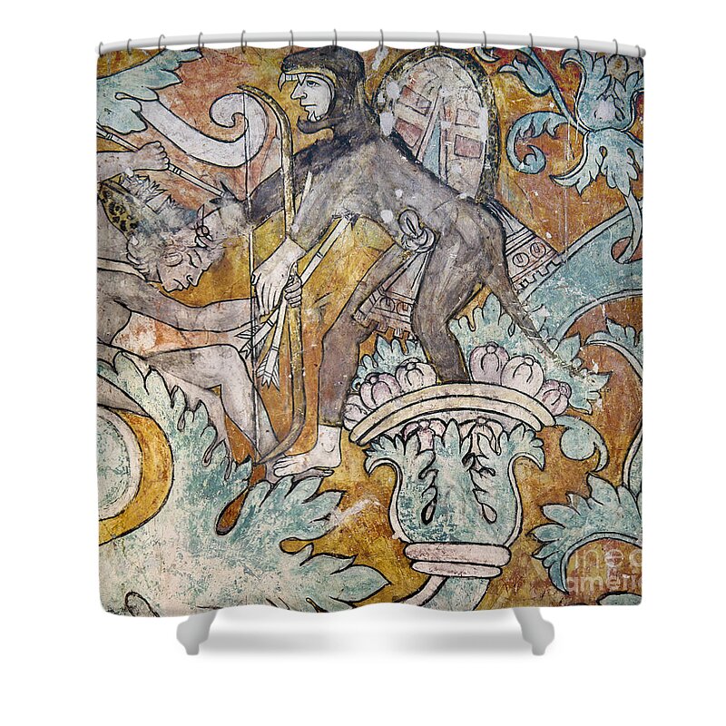 1550 Shower Curtain featuring the photograph Mexico: Ixmiquilpan Fresco by Granger