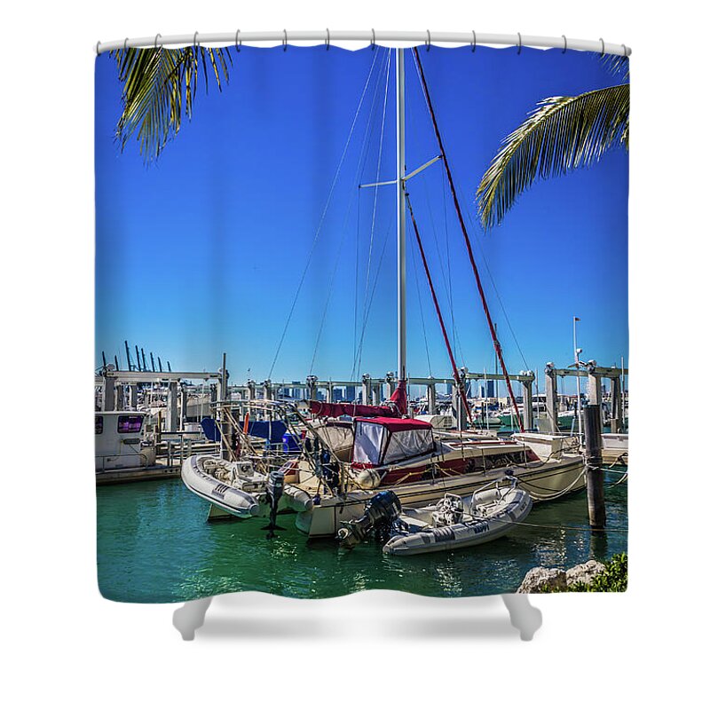 Miami Shower Curtain featuring the photograph Miami Beach Marina 4501 by Carlos Diaz