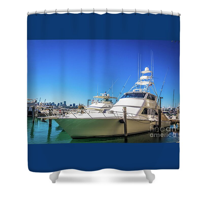 Luxury Yacht Artwork Shower Curtain featuring the photograph Luxury Yacht Artwork 4529 by Carlos Diaz
