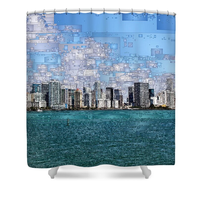 Rafael Salazar Shower Curtain featuring the digital art Miami, Florida by Rafael Salazar