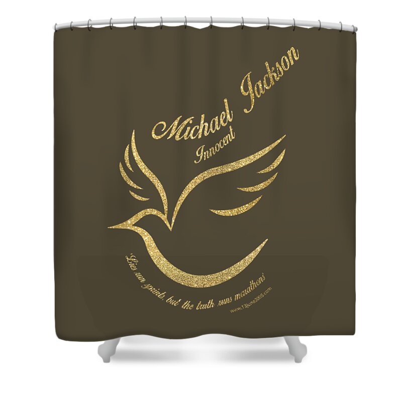 Michael Jackson Shower Curtain featuring the mixed media Michael Jackson Golden Dove by D Francis