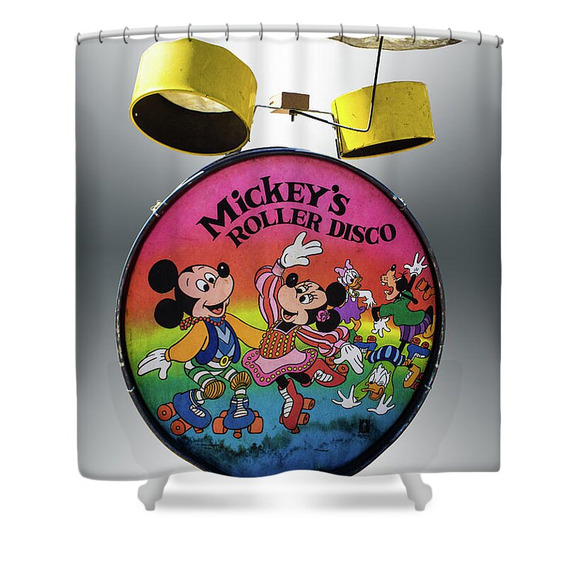 Mickey Shower Curtain featuring the photograph Mickey's Roller Disco by Steven Parker