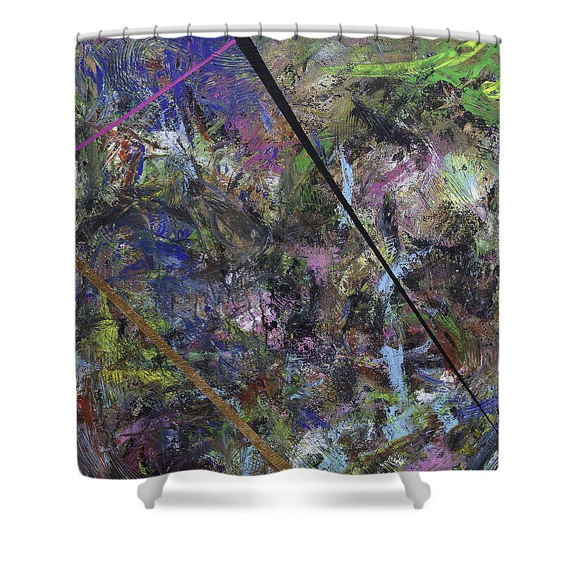 Abstract Shower Curtain featuring the painting Mickie Cohiba by Julius Hannah