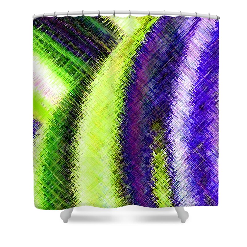 Micro Linear Shower Curtain featuring the digital art Micro Linear 12 by Will Borden