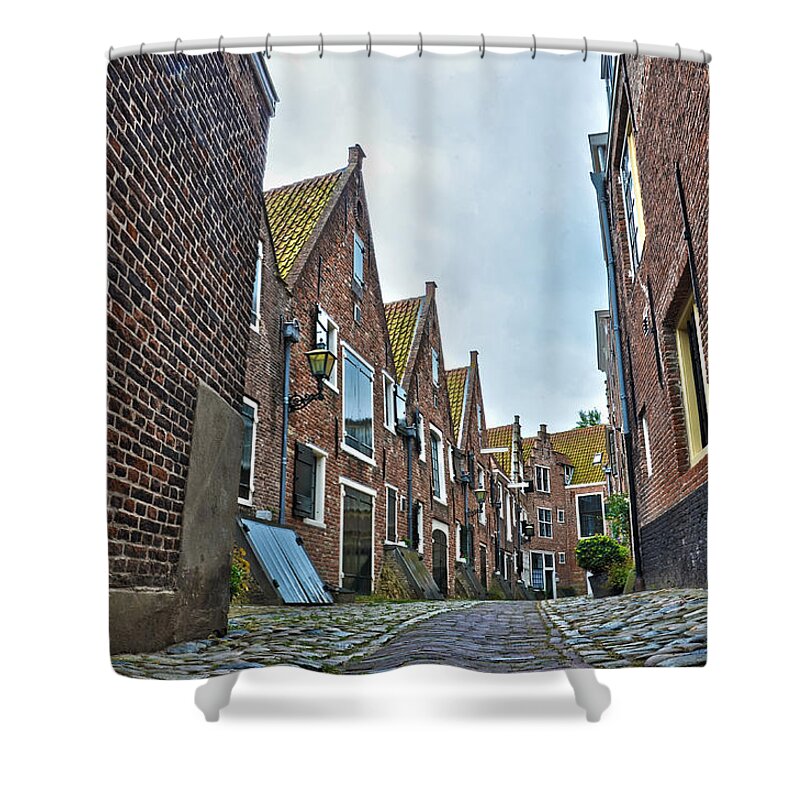 Alley Shower Curtain featuring the photograph Middelburg Alley by Frans Blok