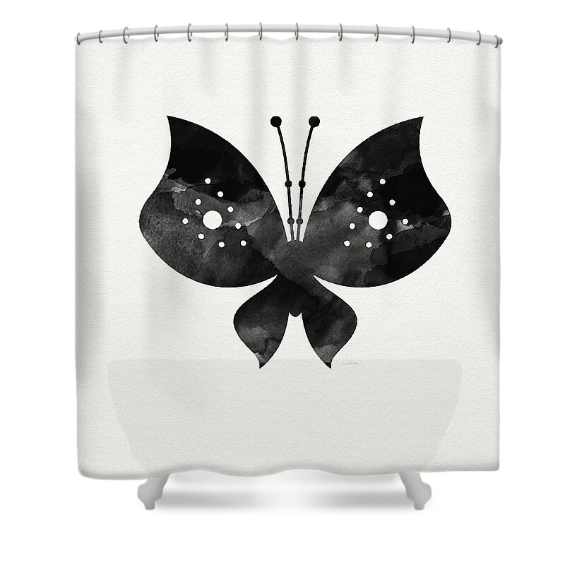 Butterfly Shower Curtain featuring the painting Midnight Butterfly 2- Art by Linda Woods by Linda Woods
