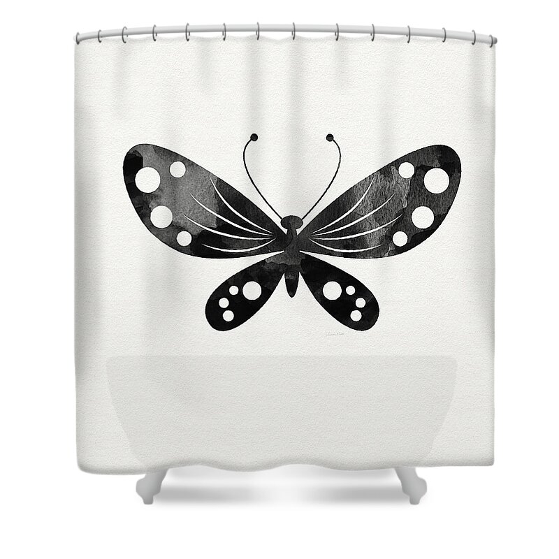 Butterfly Shower Curtain featuring the painting Midnight Butterfly 3- Art by Linda Woods by Linda Woods