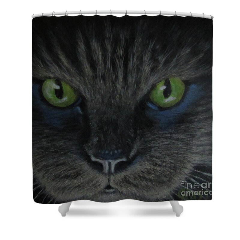 Acrylic Painting Shower Curtain featuring the painting Midnight Creeper by Tina Glass