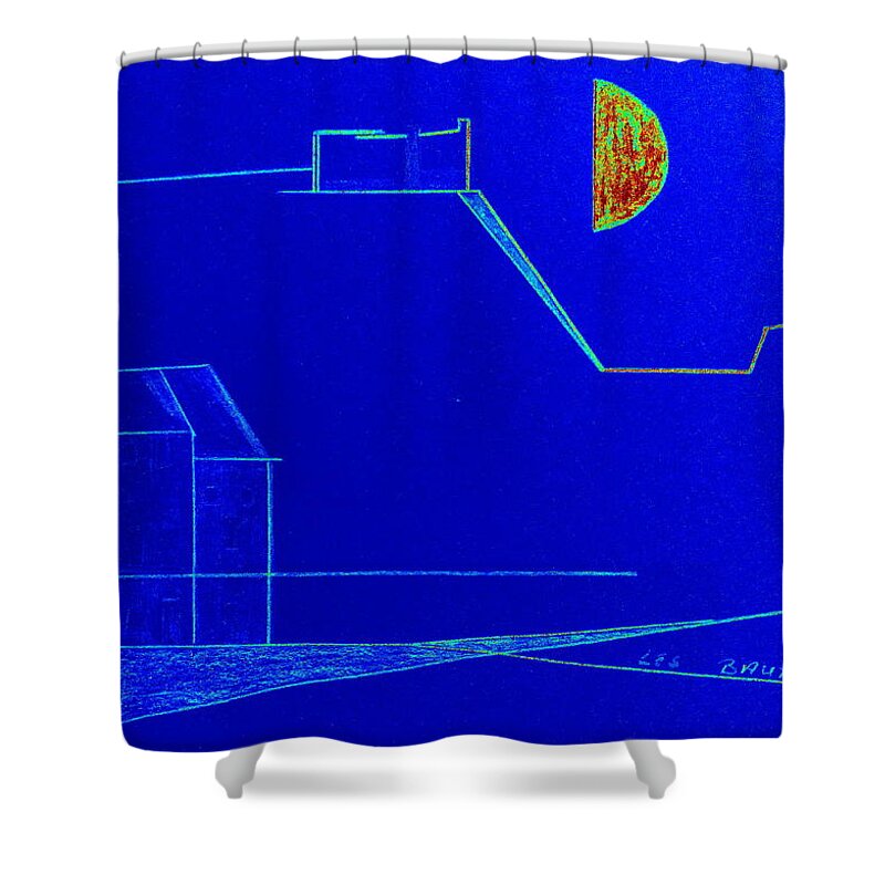 France Shower Curtain featuring the pastel Midnight in Les Baux by Bill OConnor