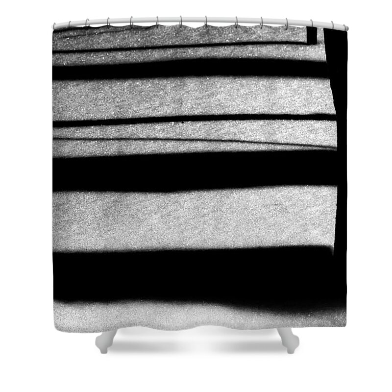 Black And White Shower Curtain featuring the photograph Midnight Snow Shadows #9480 by Irwin Barrett