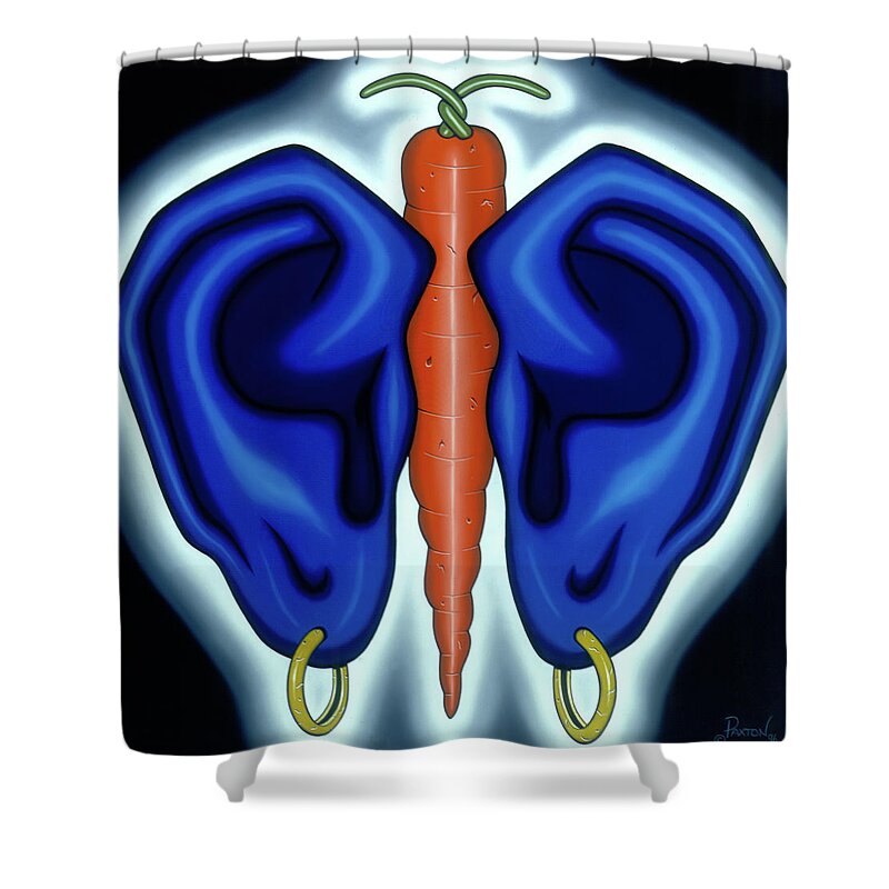  Shower Curtain featuring the painting Midreal Butterfly by Paxton Mobley