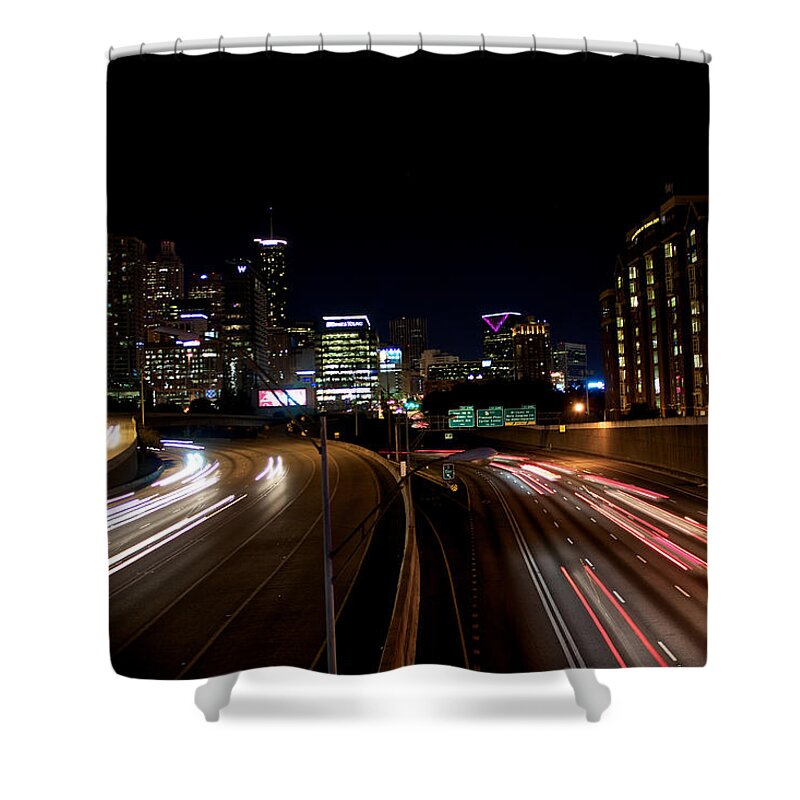 Skyline Shower Curtain featuring the photograph Midtown by Mike Dunn