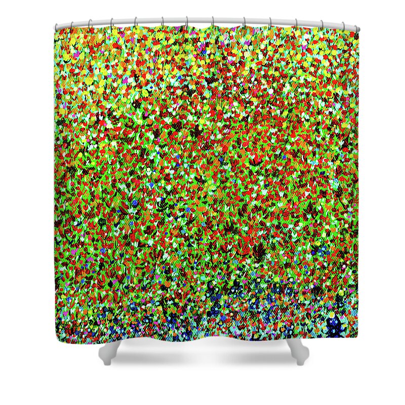 Flowers Shower Curtain featuring the painting Miles by Meghan Elizabeth