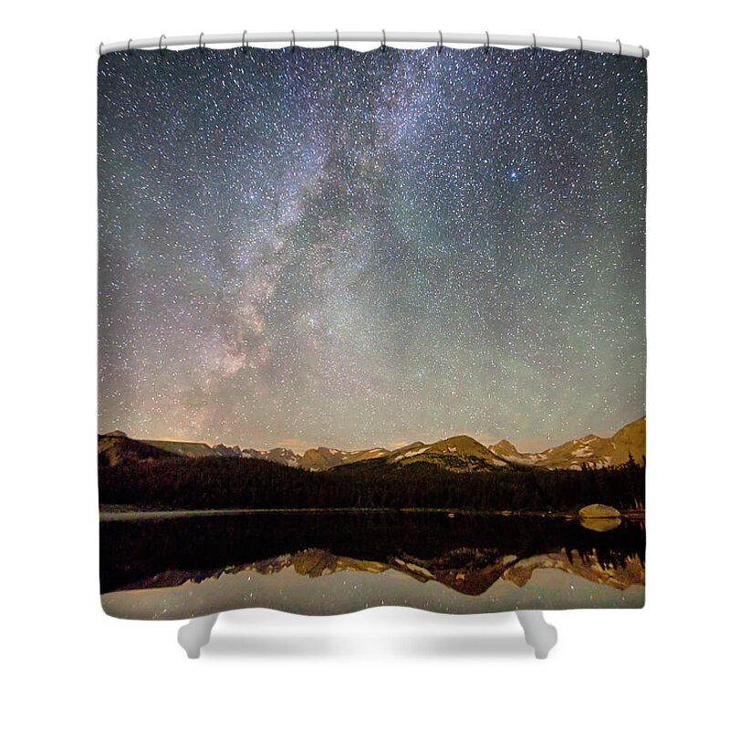 Milky Way Shower Curtain featuring the photograph Milky Way Over The Colorado Indian Peaks by James BO Insogna