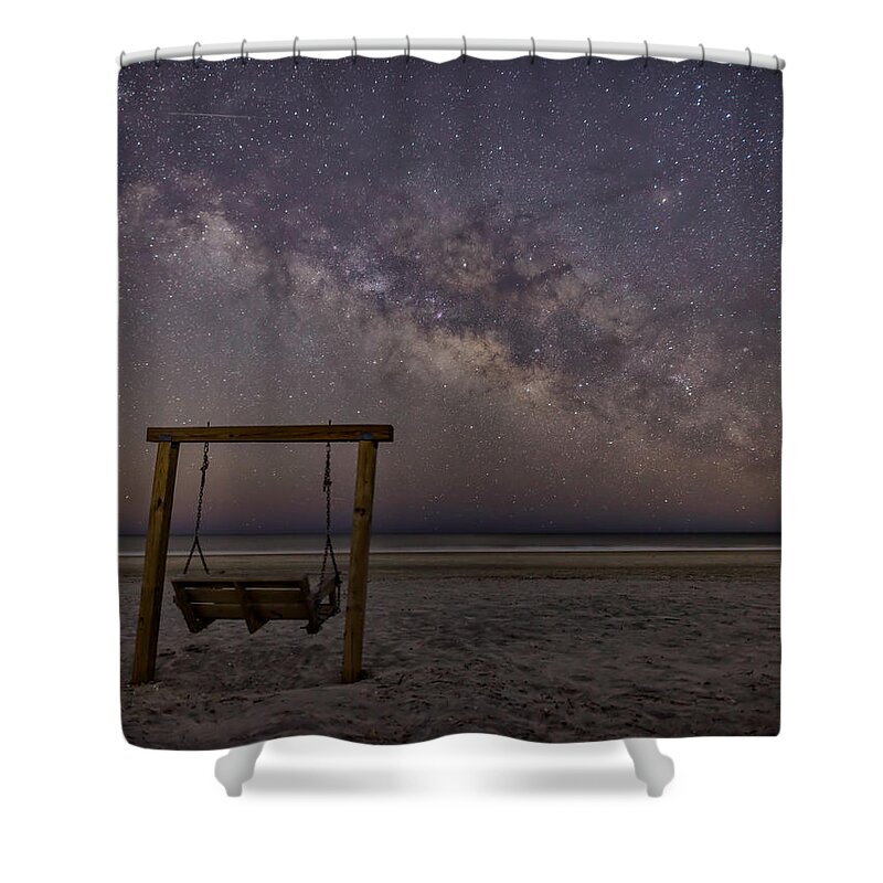 Tybee Shower Curtain featuring the photograph Milky Way over Tybee Island by Matt Hammerstein