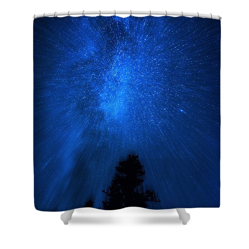 Milkyway Shower Curtain featuring the digital art Milky Way Zoom by Pelo Blanco Photo