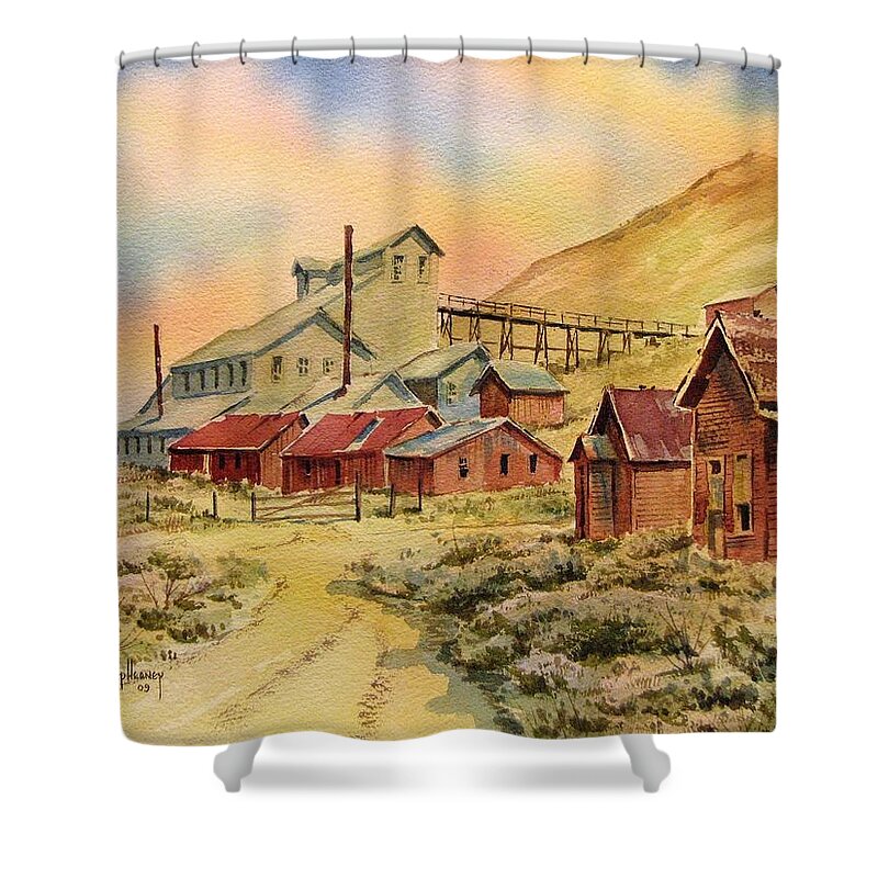 Ghost Town Shower Curtain featuring the painting Mill Bodie Ghost Town California by Kevin Heaney