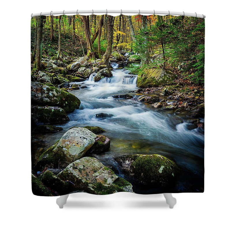 Landscape Shower Curtain featuring the photograph Mill Creek in Fall #3 by Joe Shrader