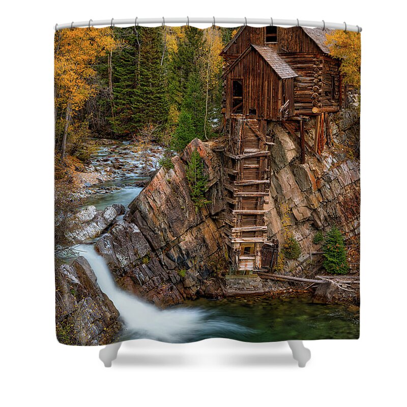 Fall Colors Shower Curtain featuring the photograph Mill in the Mountains by Darren White
