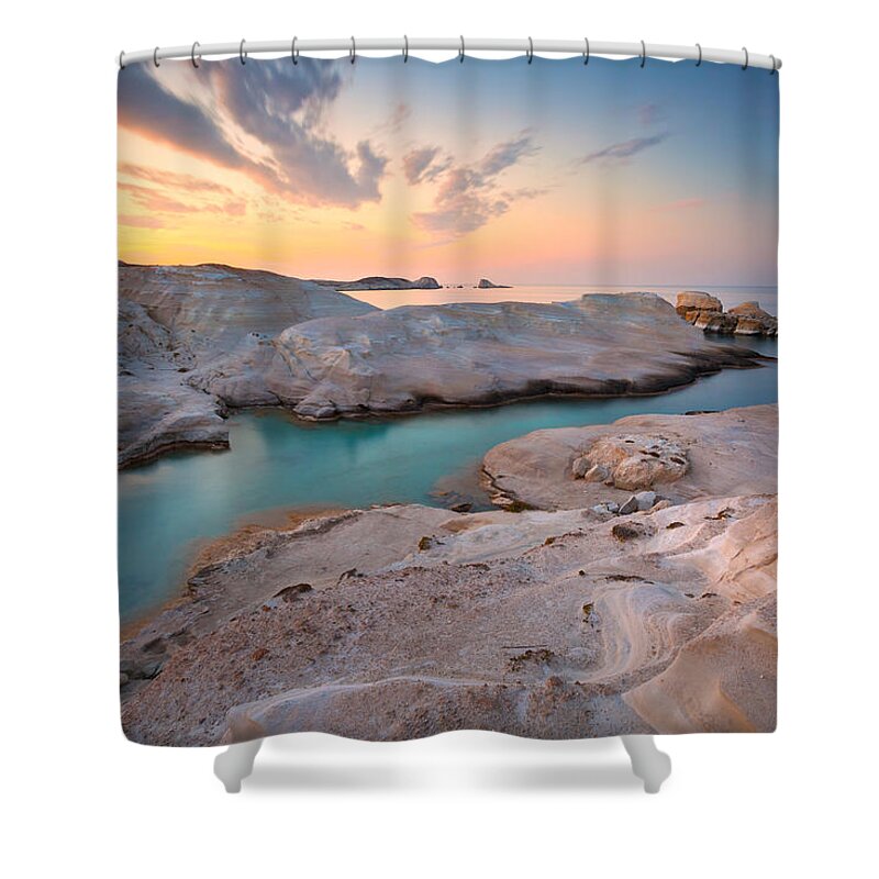 Europe Shower Curtain featuring the photograph milos 'I by Milan Gonda