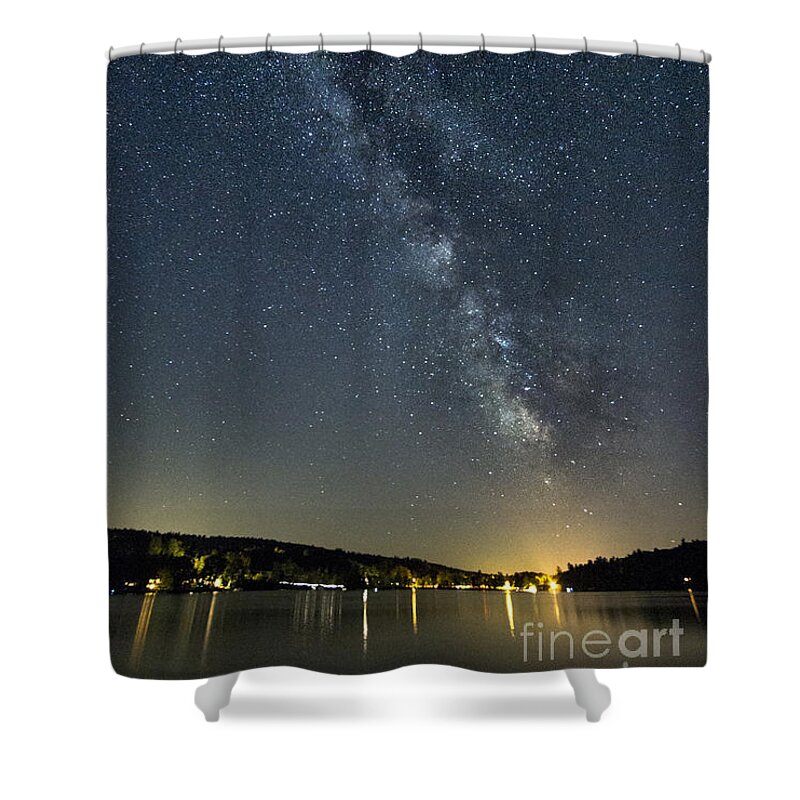 Milky Way Shower Curtain featuring the photograph Milky Way from a Pontoon Boat by Patrick Fennell
