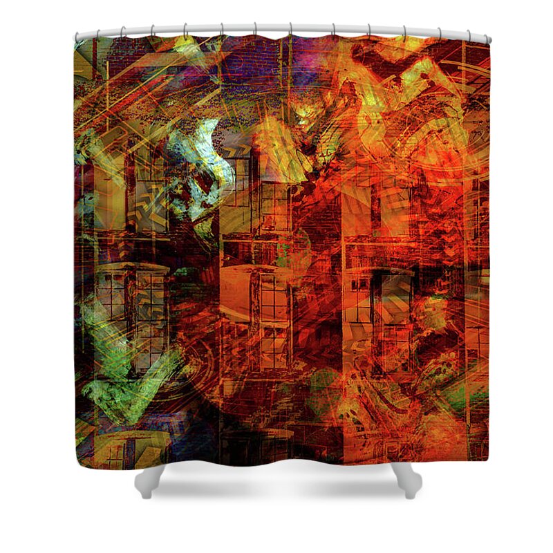 Grunge Shower Curtain featuring the digital art Mindset by Ricardo Dominguez