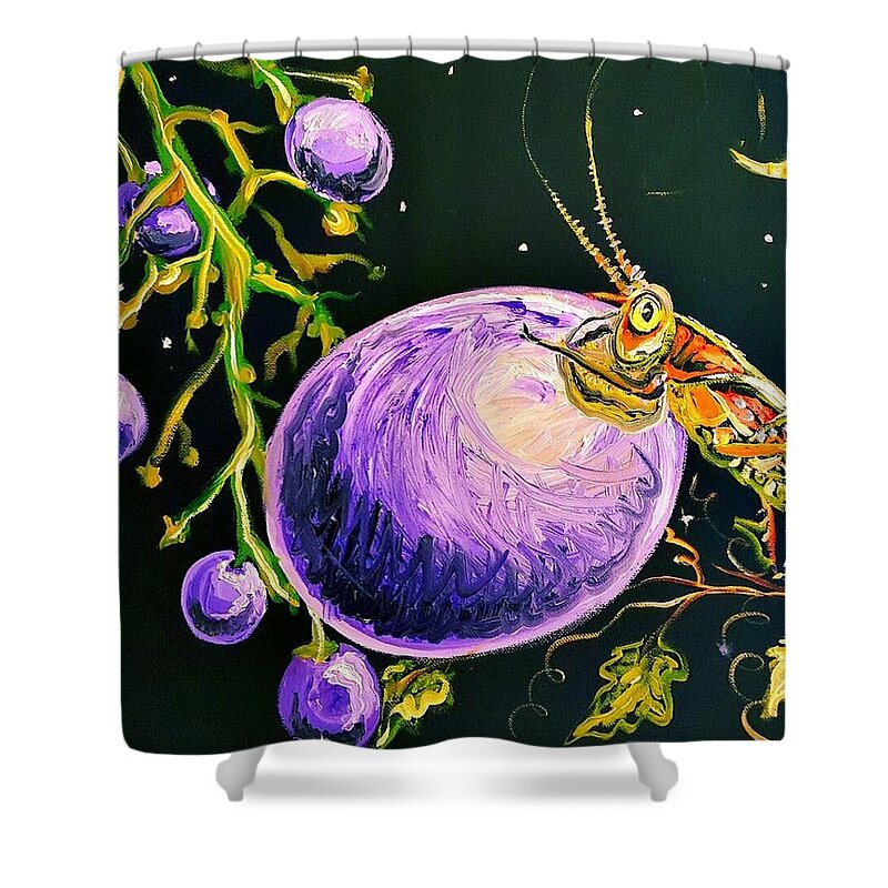 Grape Shower Curtain featuring the painting Mine by Alexandria Weaselwise Busen