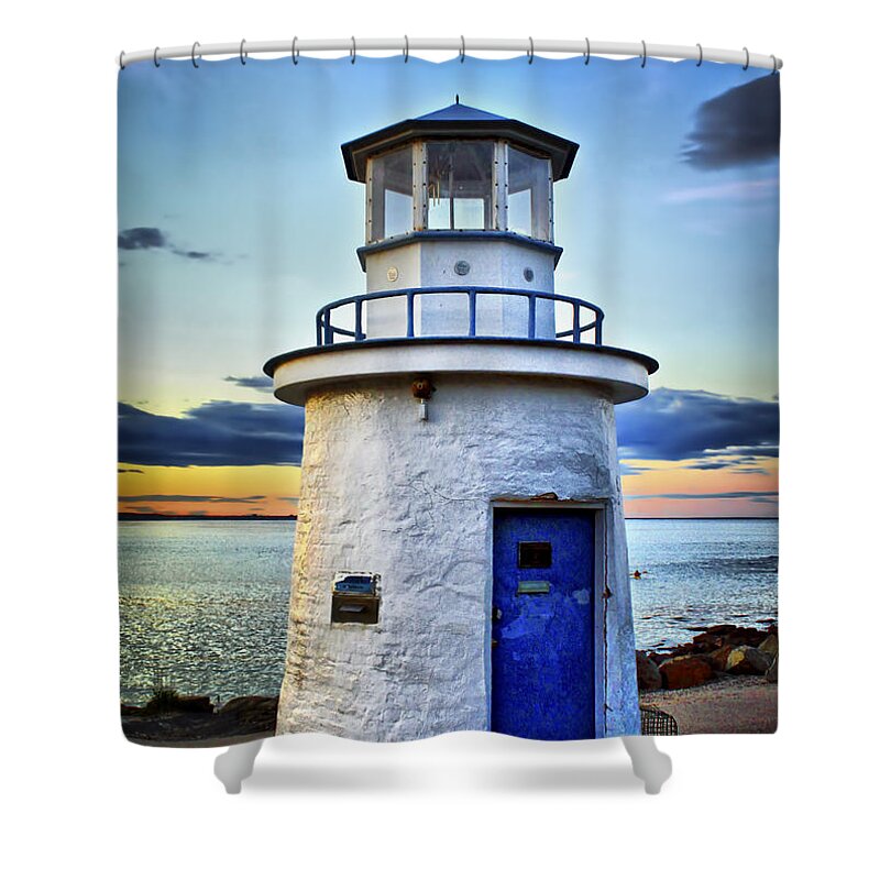 Lighthouse Shower Curtain featuring the photograph Miniature Lighthouse by Evelina Kremsdorf