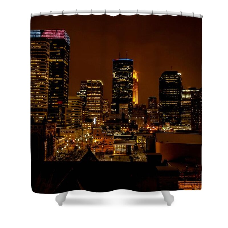 Minneapolis Shower Curtain featuring the photograph Minneapolis New Year 2 by Doug Wallick