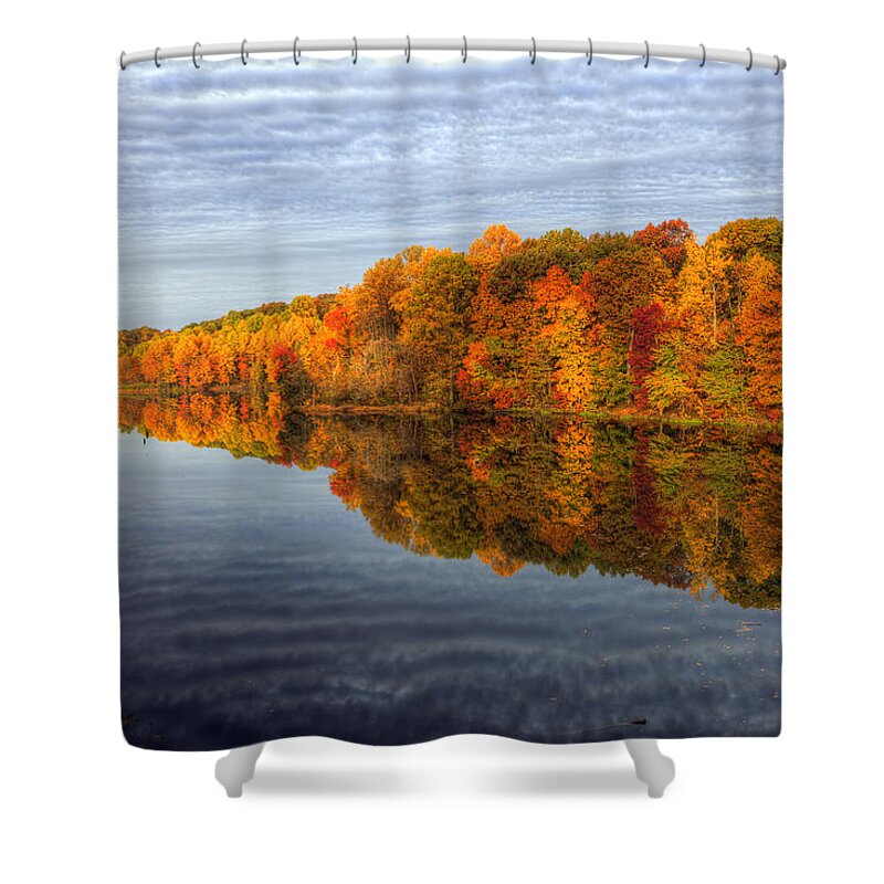 Glassy Shower Curtain featuring the photograph Mirror Mirror On The Fall by Edward Kreis