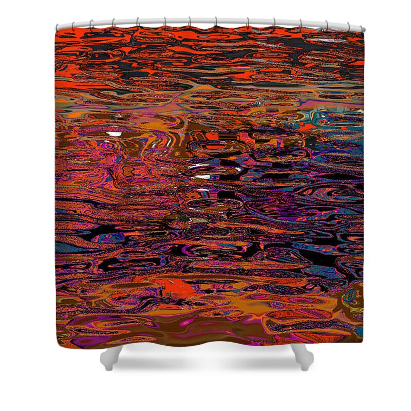 Abstract Shower Curtain featuring the digital art Mish 2 by John Saunders